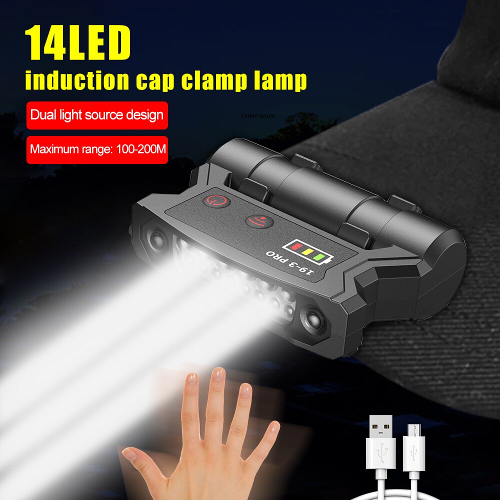 ķ Portable LED Fishing Headlamp 15cm Smart Senso..